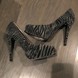 BRAND NEW ZEBRA PRINT HEELS